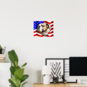 Bulldog Patriot US Flag Poster (Thuiskantoor)