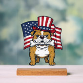 Bulldog Patriotique Avec Drapeau Vector Design_1 (Neutre)