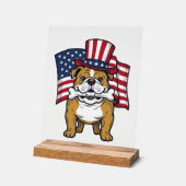 Bulldog Patriotique Avec Drapeau Vector Design_1 (Angle)