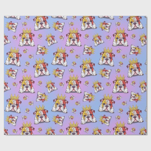 Bulldog pattern cadeaupapier (Vlak)