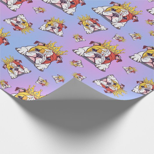 Bulldog pattern cadeaupapier (Hoek)