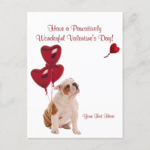 Bulldog Pawsitively Wonderful Valentijnsdag Wish Feestdagenkaart