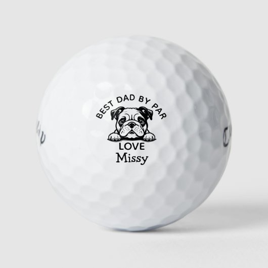 Bulldog Peeking Puppy Aanpassen Golfballen (Voorkant)