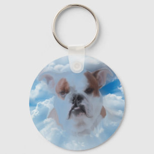Bulldog Pet met Heaven Clouds Sleutelhanger