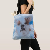 Bulldog Pet met Heaven Clouds Tote Bag (Dichtbij)