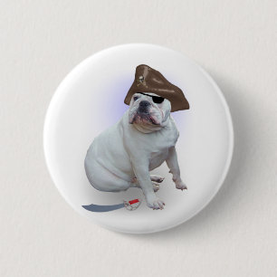 Bulldog pirate ronde button 5,7 cm