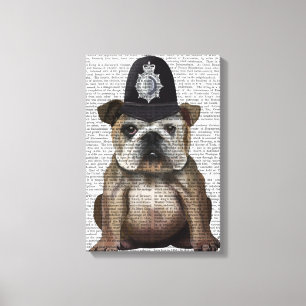 Bulldog Policeman Canvas Afdruk