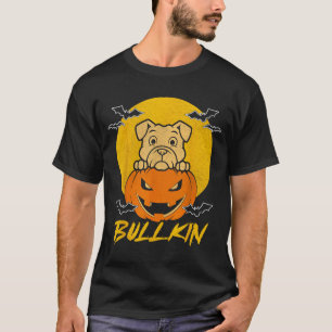Bulldog Pompoen Bullkin Grappige Halloween Hond Li T-shirt