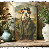 Bulldog Portret, Landschap CH2 Decoupage Tissuepapier