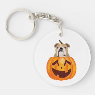 Bulldog Pumpkin Sleutelhanger