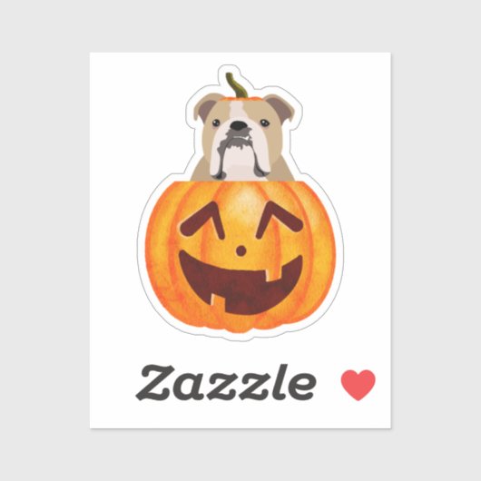 Bulldog Pumpkin-Sticker Sticker (Vel)