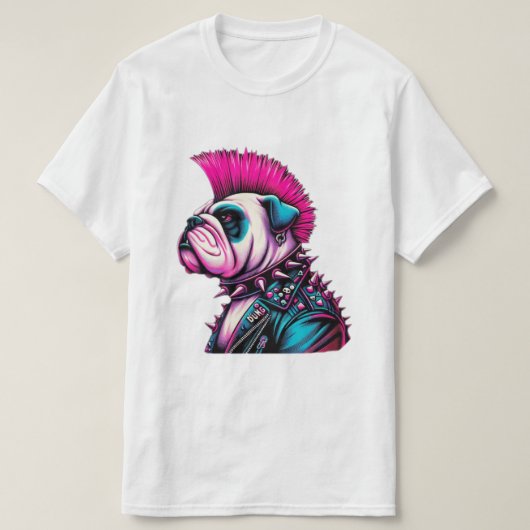 BULLDOG-PUNK GESTEENTE T-SHIRT (Design voorkant)