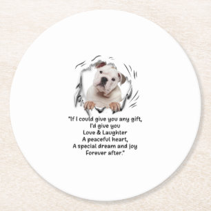 Bulldog Puppy Cute als ik je cadeaus kan geven Ronde Kartonnen Onderzetter