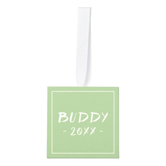 Bulldog Puppy Dog 3 Foto Collage Kubus Ornament (Voorkant)