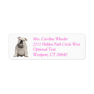 Bulldog Puppy Dog Return Address Label