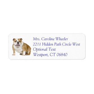 Bulldog Puppy Dog Return Address Label