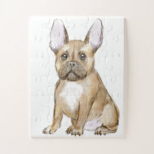 Bulldog puppy french legpuzzel