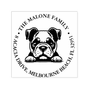 Bulldog puppy gepersonaliseerd thema  zelfinktende stempel