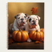 Bulldog Puppy Herfst Delight Pompoen Planner (Voorkant)