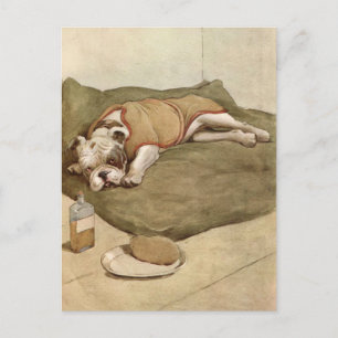  Bulldog Puppy Illustratie Briefkaart