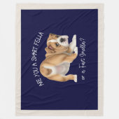Bulldog Puppy Smart Fella Fart Smella Donker Fleece Deken (Voorkant)
