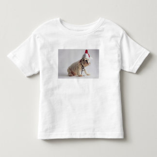 Bulldog Puppy Wearing Santa Hat Kinder Shirts