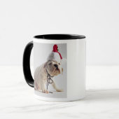 Bulldog Puppy Wearing Santa Hat Mok (Voorkant links)