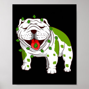 Bulldog pyjama Shamrock St Patrick's Day Poster