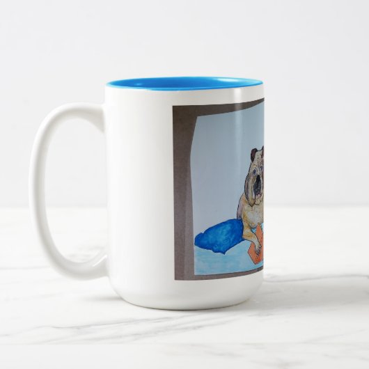 Bulldog Reading Mug (Gauche)