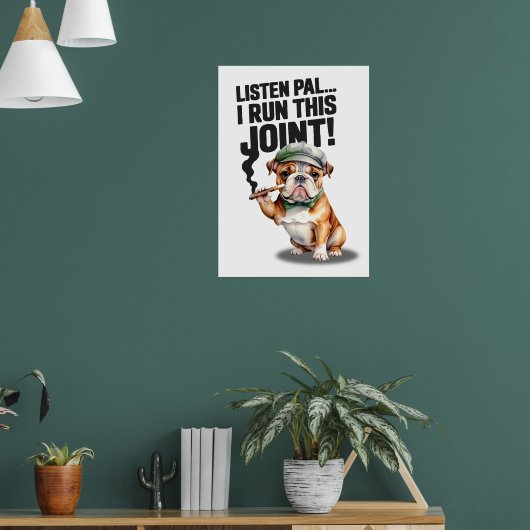 Bulldog rijdt dit Poster (Woonkamer 1)