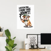 Bulldog rijdt dit Poster (Thuiskantoor)