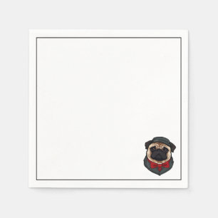 Bulldog rode en zwarte kleding servet