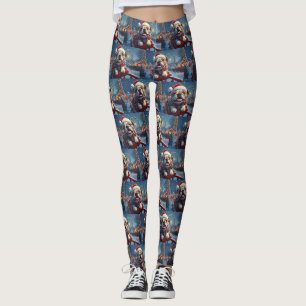 Bulldog Roller Coaster Kerstmis Leggings