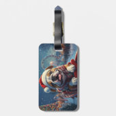 Bulldog Roller Onderzetter Kerst Bagagelabel (Achterkant verticaal)