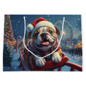 Bulldog Roller Onderzetter Kerst Groot Cadeauzakje (Voorkant)