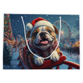 Bulldog Roller Onderzetter Kerst Groot Cadeauzakje (Achterkant)
