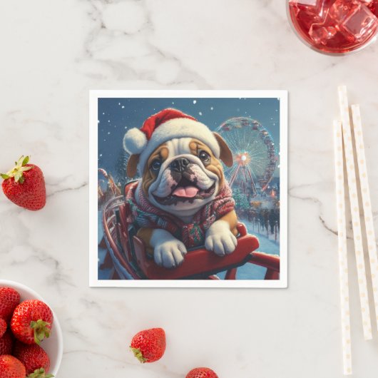 Bulldog Roller Onderzetter Kerst Servet (Insitu)
