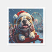 Bulldog Roller Onderzetter Kerst Servet (Voorkant)