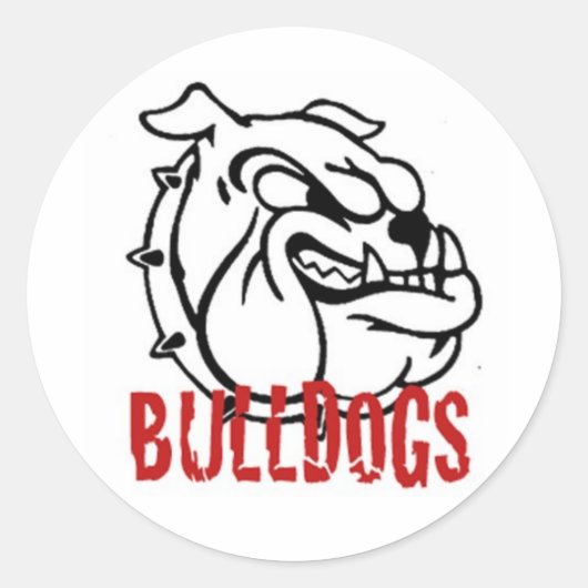 Bulldog Ronde Sticker (Voorkant)