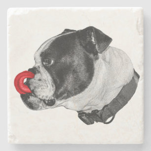 Bulldog Rood Accent Onderzetter