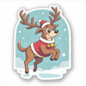 Bulldog Santa Cookies Sticker (Voorkant)