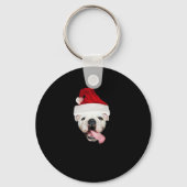 Bulldog Santa Essential T-shirt Sleutelhanger (Voorkant)