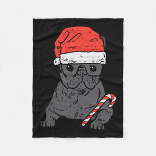 Bulldog Santa Frenchie Hond Kerstmis Vrouwen Fleece Deken