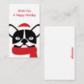 Bulldog Santa Greeting Visitekaartje (Voorkant / Achterkant)