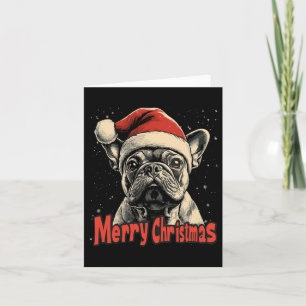 Bulldog Santa Hat Merry Christmas Xmas Hondenliefh Kaart