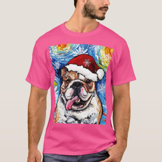 Bulldog Santa T-shirt