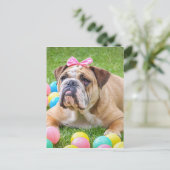 Bulldog Schattige Paashond Hond Hundeportret Huisd Feestdagenkaart (Staand voorkant)