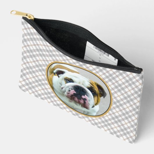 Bulldog Schilderen Rood en Wit Engels Pet Dog Art Etui (Open)