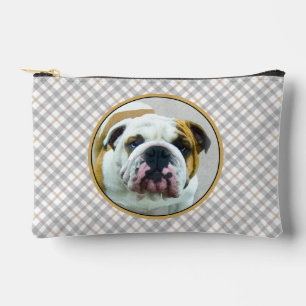 Bulldog Schilderen Rood en Wit Engels Pet Dog Art Etui