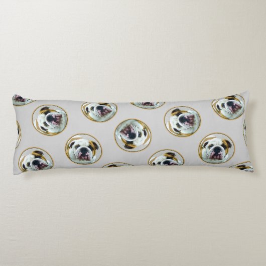 Bulldog Schilderen Rood en Wit Engels Pet Dog Art Lichaamskussen (Achterkant)